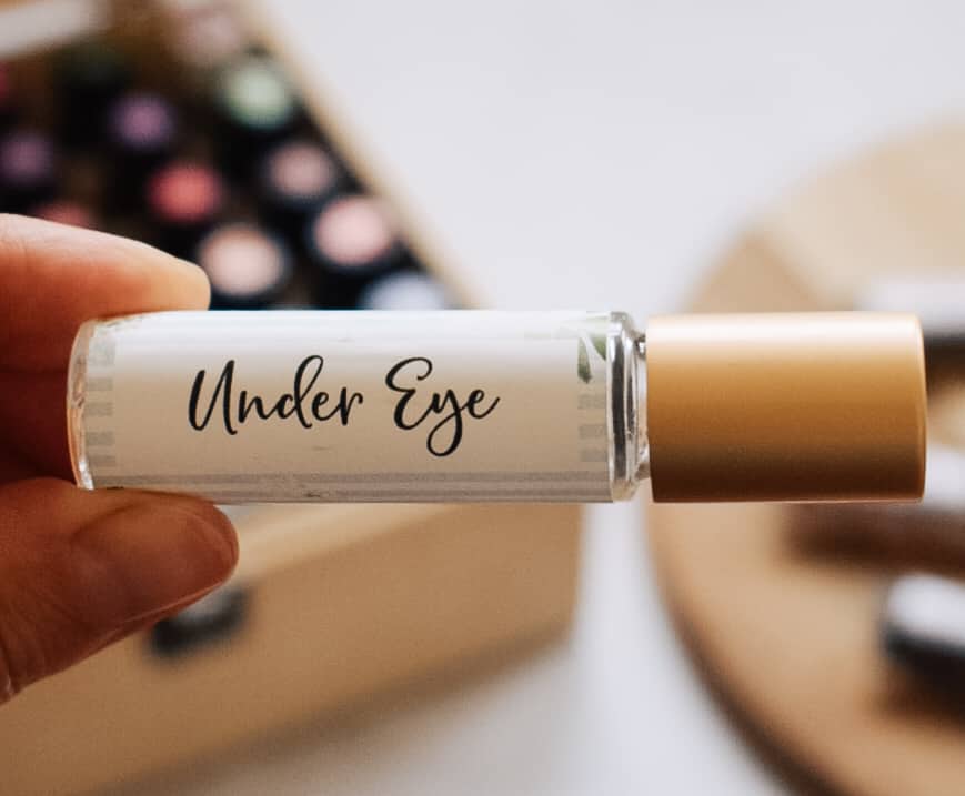 A person holding DIY under eye roller blend.