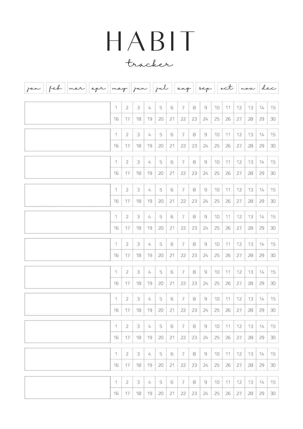 Free Printable Habit Trackers to Help You on Your Wellness Journey ...